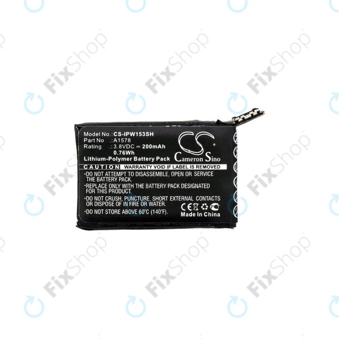 Baterija za Apple Watch 1 38 mm, 200mAh, Li-Pol, 3.8 V, A1578, HQ