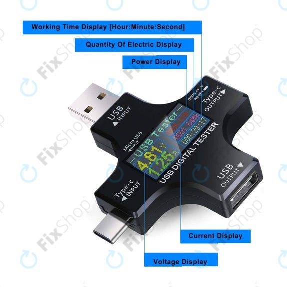 Eversame 2u1 - USB digitalni tester (s USB-C i USB 3.0)