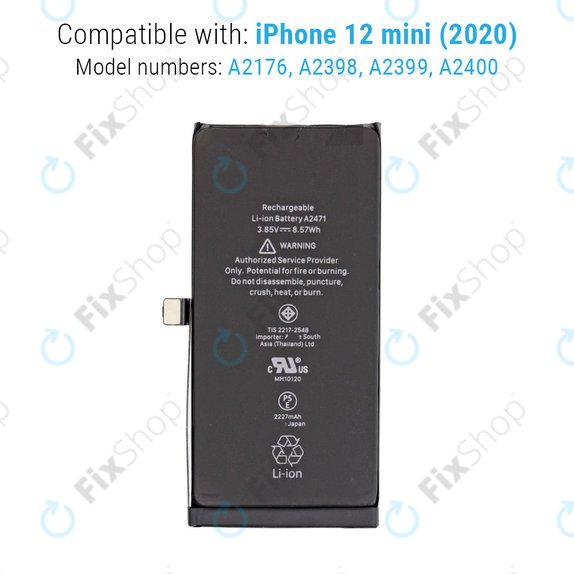 Baterija za iPhone 12 Mini, 2227mAh
