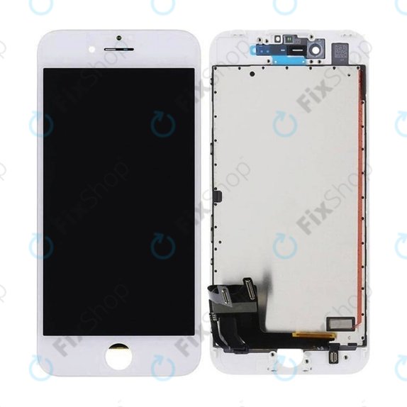 Zaslon In-Cell za iPhone 7, White, Dodirni ekran s okvirom, FixPremium