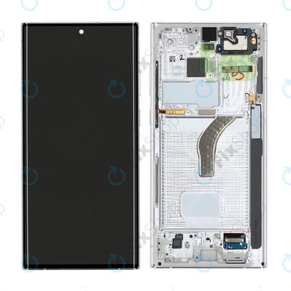 Samsung Galaxy S22 Ultra S908B - LCD zaslon + zaslon osjetljiv na dodir + okvir (Phantom White) - GH82-27488C, GH82-27489C Originalni servisni paket