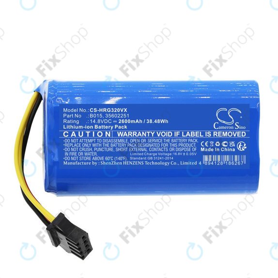 Baterija za Hoover HGO31, HGO32, HGO33, 2600mAh, Li-Ion, 14.8V, B015, HQ