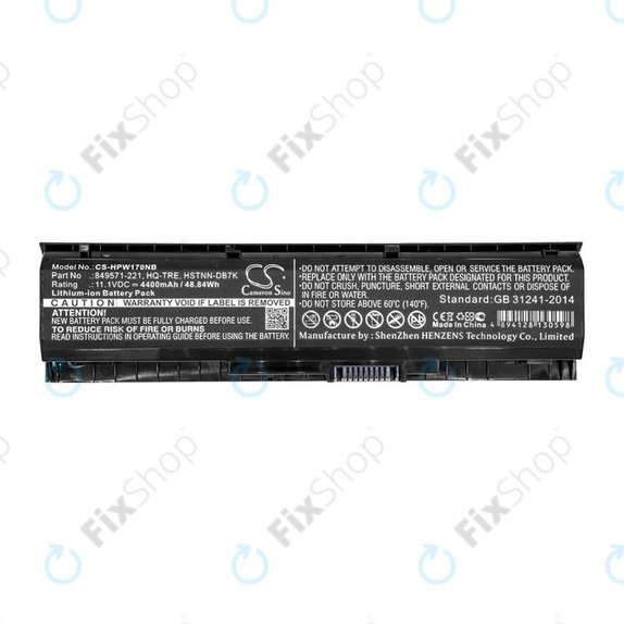 Baterija za HP 17, Omen 17, Pavilion 17, 4400mAh, Li-Ion, 11.1V, 849571-221, HQ