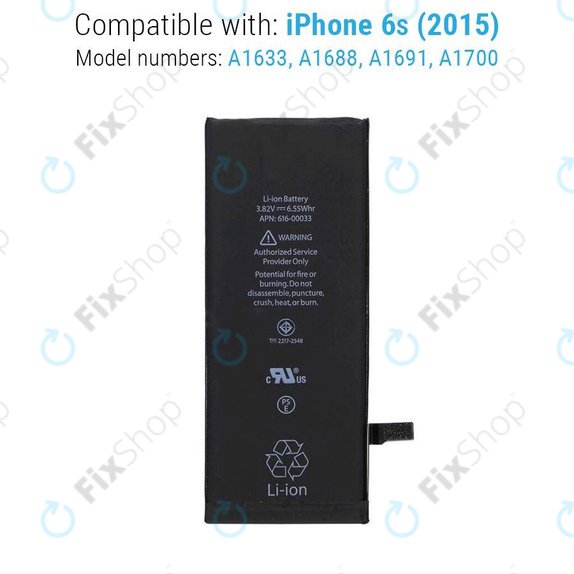 Baterija za iPhone 6S, 1715mAh, FixPremium