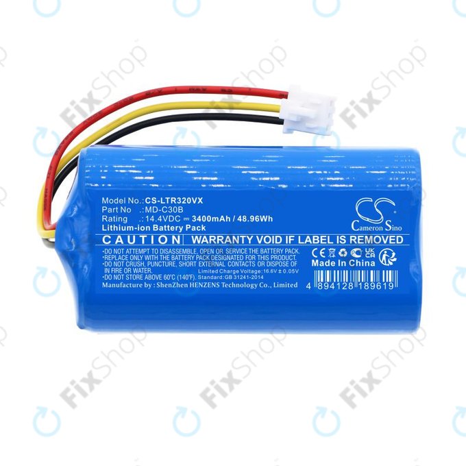 Baterija za Blaupunkt BlueBot XSMART, 3400mAh, Li-Ion, 14.4V, BPK-VCBB1XB, Xboost, D071-INR-CH-4S1P, HQ