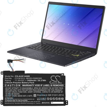 Baterija za Asus Vivobook 14, E510, 3400mAh, Li-Pol, 11.55V, C31N1912, HQ