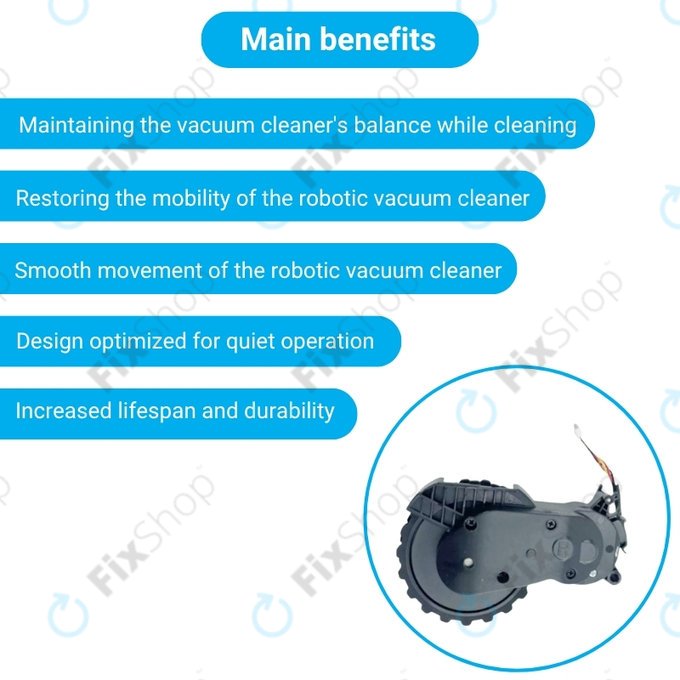 Xiaomi Mijia E10, E12, Mi Robot Vacuum Mop 2 Lite, 2 Pro - Kotač s motorom (desno) (Crna)