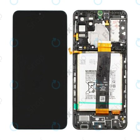 Samsung Galaxy A32 5G A326B - LCD zaslon + zaslon osjetljiv na dodir + okvir + baterija (Fantastična crna) - GH82-25453A, GH82-25454A Originalni servisni paket