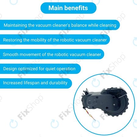 Xiaomi Mijia E10, E12, Mi Robot Vacuum Mop 2 Lite, 2 Pro - Kotač s motorom (lijevo) (Crna)