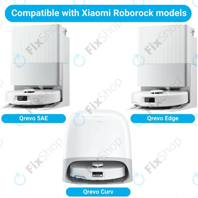 Set rezervnih dijelova za Xiaomi Roborock Qrevo, Qrevo Curv, Qrevo Edge, Qrevo 5AE (1x Glavna četka, 2x Filter, 2x Bočna četka)