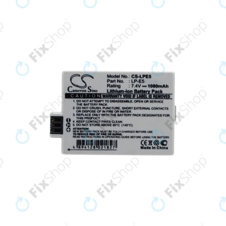 Canon EOS 450D, 500D, 1000D, Kiss F, Kiss X2, Kiss X3, Rebel T1i, XS, XSi - Baterija LP-E5 Li-Ion 1080mAh HQ