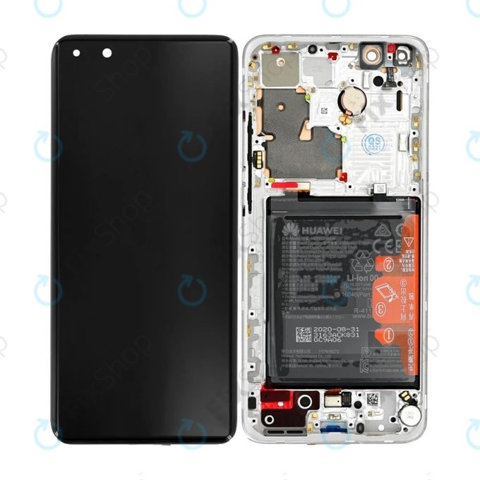 Huawei P40 Pro Plus - LCD zaslon + zaslon osjetljiv na dodir + okvir + baterija (bijela keramika) - 02353RBJ Originalni servisni paket