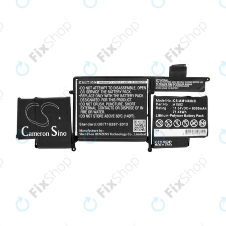 Apple MacBook Pro 13" A1502 (Late 2013 - Mid 2014) - Baterija A1493 6300mAh HQ