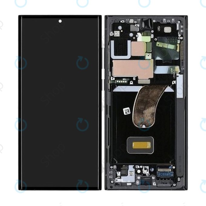 Samsung Galaxy S23 Ultra S918B - LCD zaslon + zaslon osjetljiv na dodir + okvir (grafit) (crveni) - GH82-30466E, GH82-30465E originalni servisni paket