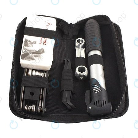 Višenamjenski alat - Zračna pumpa, komplet guma, francuski ključ, poluge i odvijač 16u1