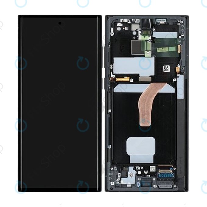 Samsung Galaxy S22 Ultra S908B - LCD zaslon + zaslon osjetljiv na dodir + okvir (grafit) - GH82-27488E, GH82-27489E Originalni servisni paket