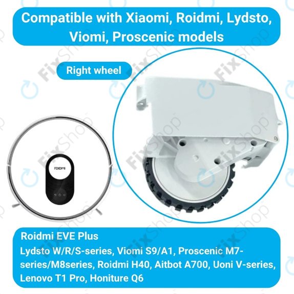 Roidmi EVE Plus - Kotač s motorom (lijevo) (Bijela)