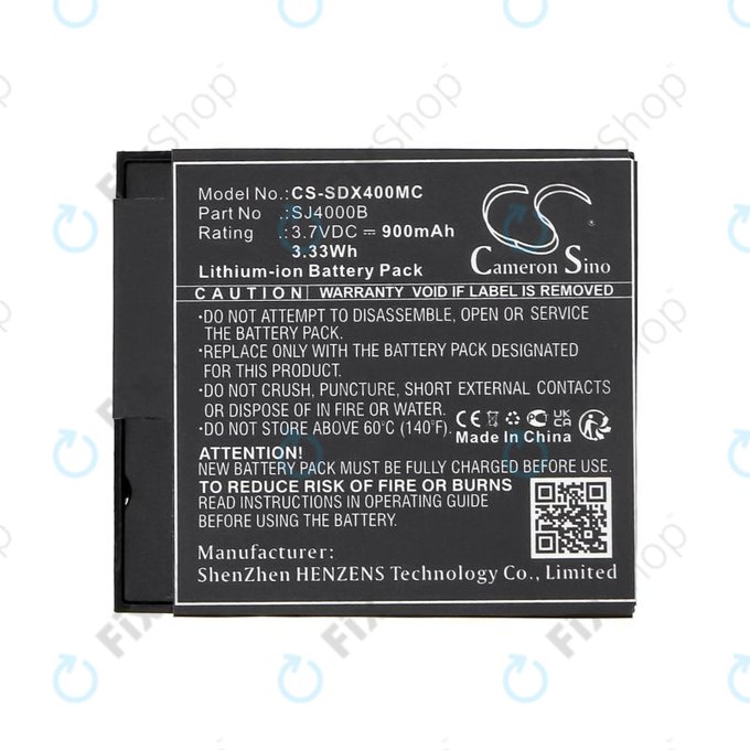 Baterija za SJCAM SJ4000, SJ5000, 900mAh, Li-Ion, 3.7V, SJ4000B, HQ