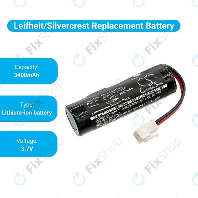 Leifheit Dry&Clean 51000, 51002, 51113, 51114 - Baterija BFN18650 1S1P Li-Ion 3.7V 3400mAh HQ