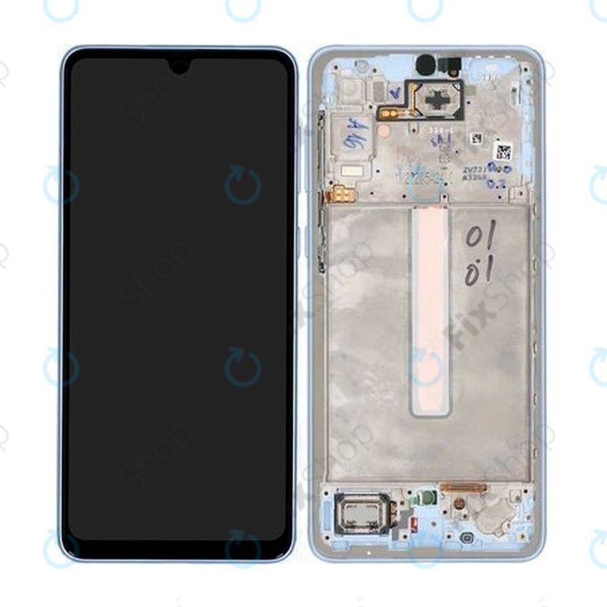 Samsung Galaxy A33 5G A336B - LCD zaslon + zaslon osjetljiv na dodir + okvir (Sjajno plavi) - GH82-28143C, GH82-28144C Originalni servisni paket