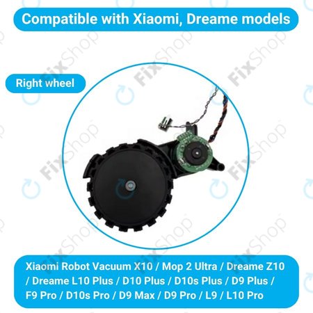 Xiaomi Robot Vacuum X10, Dreame Z10 Pro, L10 Plus, D10 Plus - Kotač s motorom (desno) (Crna)