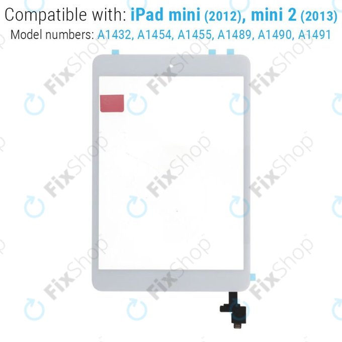 Apple iPad Mini, Mini 2 - Zaslon osjetljiv na dodir (bijeli)