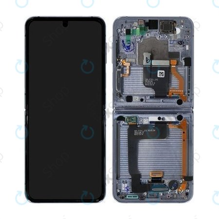 Samsung Galaxy Z Flip 4 F721B - LCD zaslon + zaslon osjetljiv na dodir + okvir (plavi) - GH82-29440D, GH82-30238D, GH82-30239D, GH82-29441D Originalni servisni paket