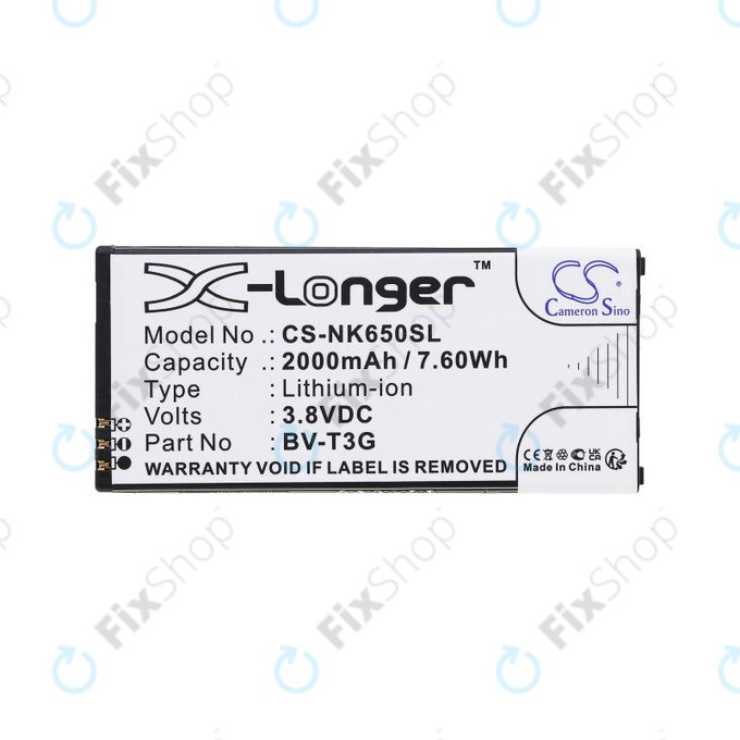 Baterija za Nokia Lumia 650, 2000mAh, Li-Ion, 3.8V, BV-T3G, HQ