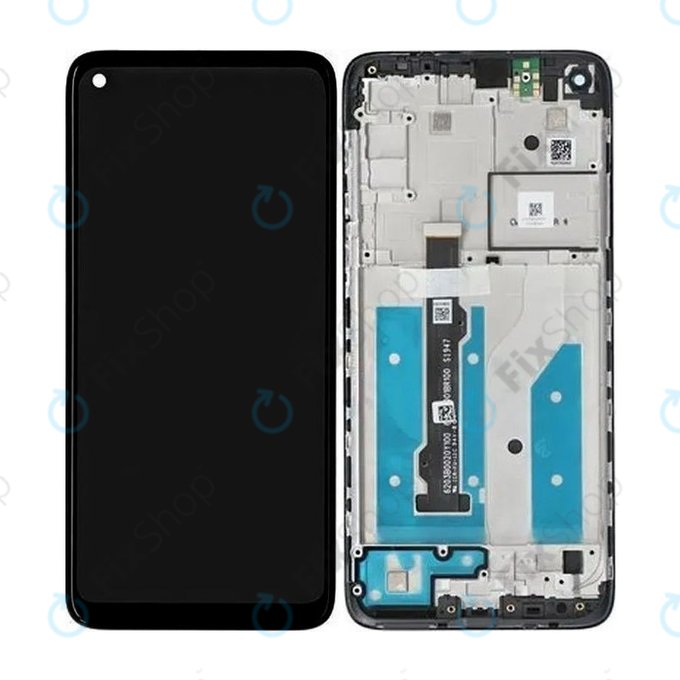 Motorola Moto G8 XT2045 - LCD zaslon + zaslon osjetljiv na dodir + okvir (crni) - 5D68C16383 Originalni servisni paket