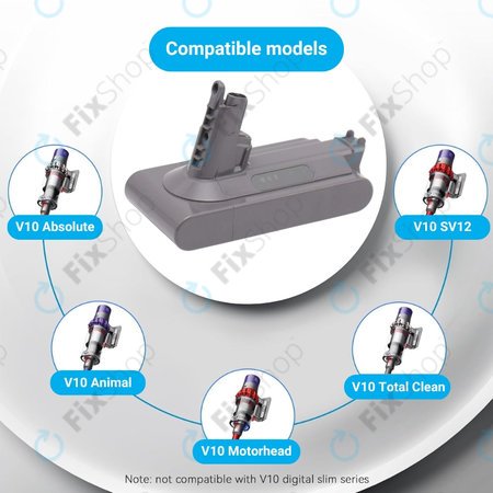 Dyson V10 - Baterija 969352-02, SV12, 206340 Li-Ion 25.2V 2600mAh