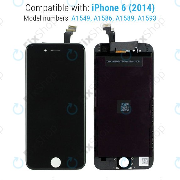 Zaslon za iPhone 6, Black, Dodirni ekran s okvirom