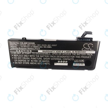 Apple MacBook Pro 13" A1278 (sredina 2009. - Sredina 2012.) - Baterija A1322 5800 mAh HQ