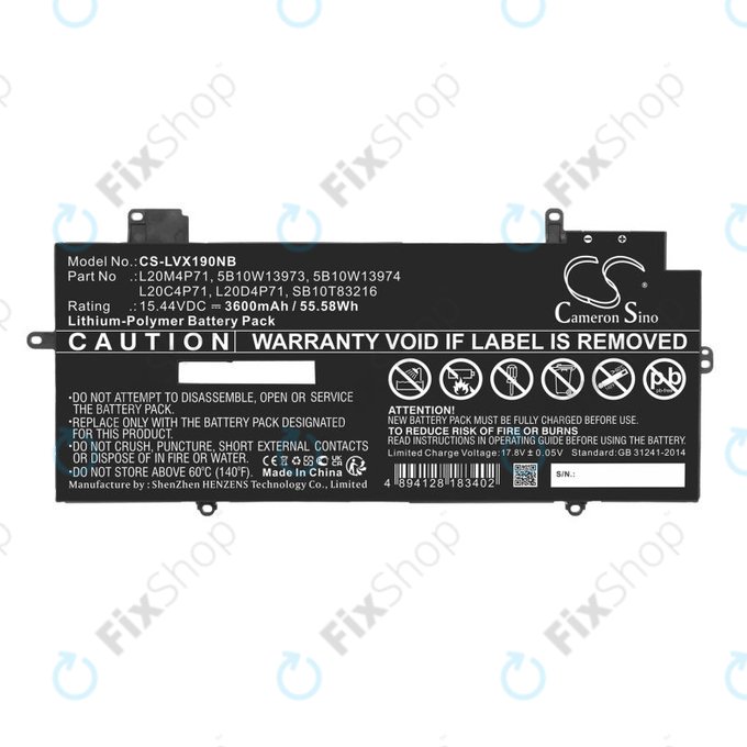 Baterija za Lenovo Thinkpad X1 Carbon G9, G10, X1 Yoga Gen 6, 7, 3600mAh, Li-Pol, 15.44V, 5B10W13973, HQ