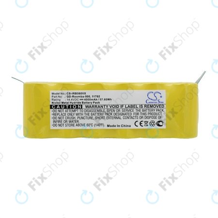 iRobot Roomba 500, 600, 700, 800, 900-series, R3, Scooba 450, Vileda 137173 - Baterija 11702, GD-Roomba-500, VAC-500NMH-33 4000mAh HQ