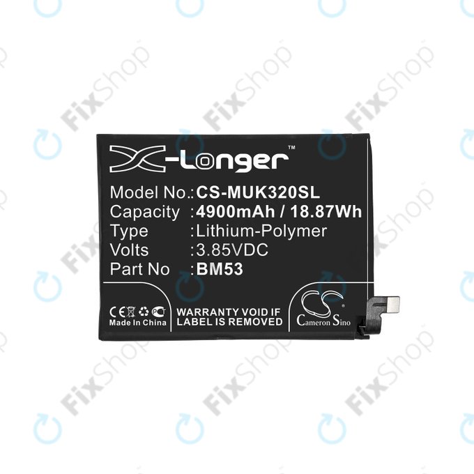 Baterija za Xiaomi Mi 10T 5G M2007J3SY, 4900mAh, Li-Pol, 3.85 V, BM53, HQ