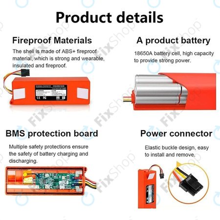Xiaomi Roborock-series, Mi Robot Vacuum Mop 1S, Xiaowa-series - Baterija BRR-2P4S-5200S Li-Ion 5200mAh