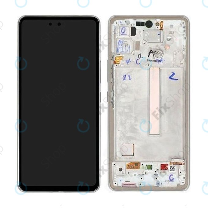 Samsung Galaxy A53 5G A536B - LCD zaslon + zaslon osjetljiv na dodir + okvir (Fantastična bijela) - GH82-28024B, GH82-28025B Originalni servisni paket