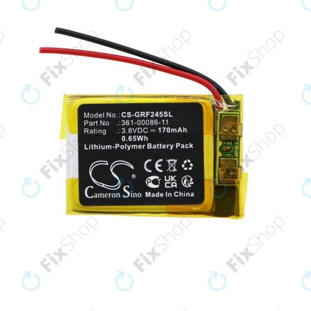 Baterija za Garmin Forerunner 245, Forerunner 245 Music, 170mAh, Li-Pol, 3.8V, 361-00086-11, HQ