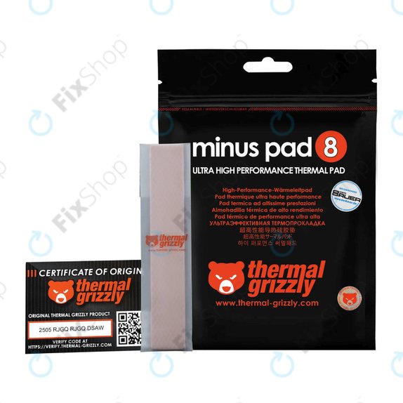 Termalna podloga 120x20x1,5mm, Thermal Grizzly Minus Pad 8, 1kom.