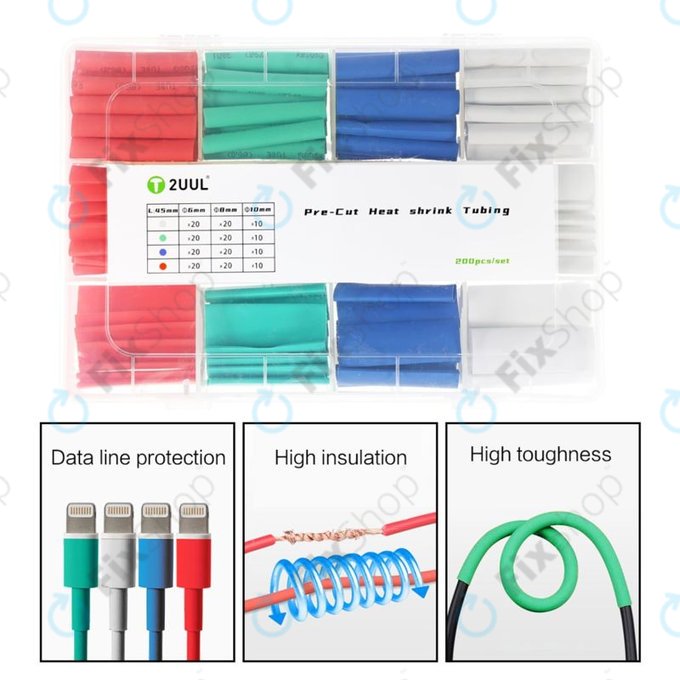 2UUL - Set prethodno izrezanih termoskupljajućih cijevi (200 komada)