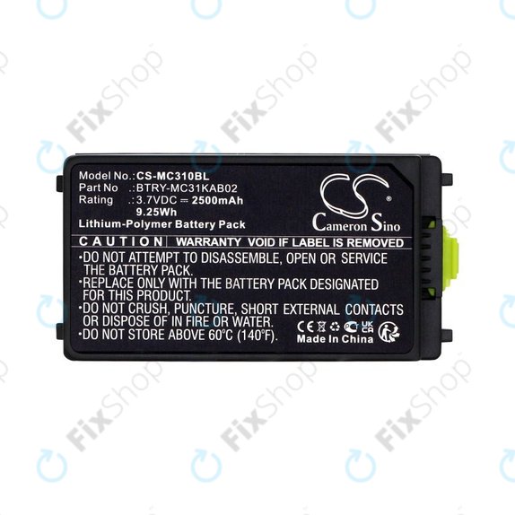 Baterija za Symbol, Zebra MC3100, MC3190, 2500mAh, Li-Pol, 3.7V, BTRY-MC31KAB02, HQ