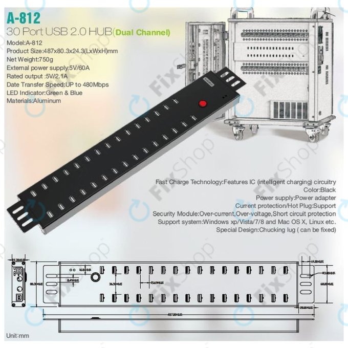Sipolar A-812 - USB 2.0 HUB s 30 priključaka