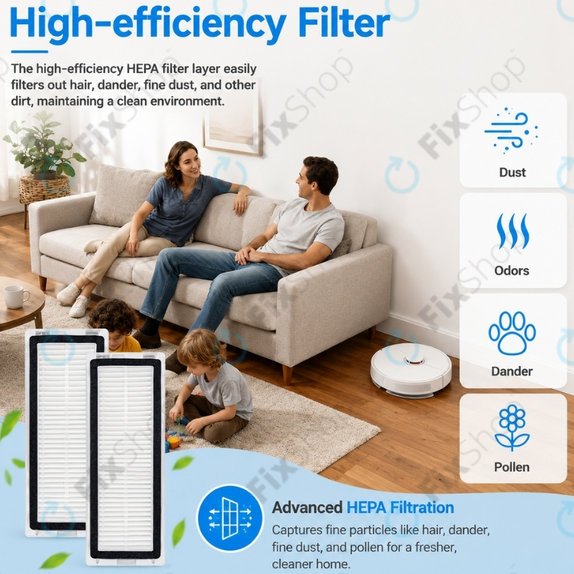 Set rezervnih dijelova za Xiaomi Dreame D9 Max Gen2, D10s, D10s Pro (2x Glavna četka, 4x Filter, 4x Bočna četka – crna, 4x Krpa za brisanje)