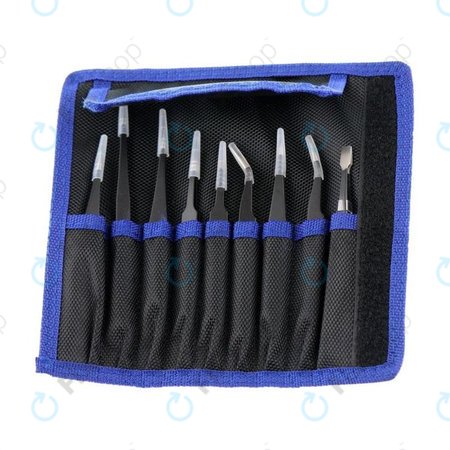 ESD Antistatički set pinceta od nehrđajućeg čelika 9u1