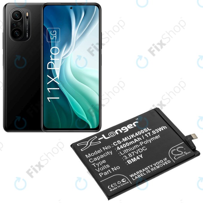 Baterija za Xiaomi Mi 11i M2012K11G, 4400mAh, Li-Pol, 3.87 V, BM4Y, HQ