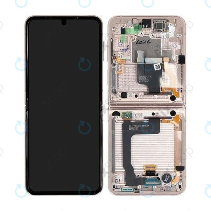 Samsung Galaxy Z Flip 4 F721B - LCD zaslon + zaslon osjetljiv na dodir + okvir (roza zlatna) - GH82-29440C, GH82-30238C, GH82-30239C, GH82-29441C Originalni servisni paket