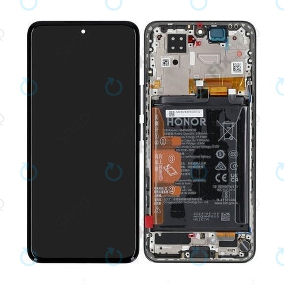 Honor 200 - LCD zaslon + zaslon osjetljiv na dodir + okvir + baterija (Black) - 0235AKHV Genuine Service Pack