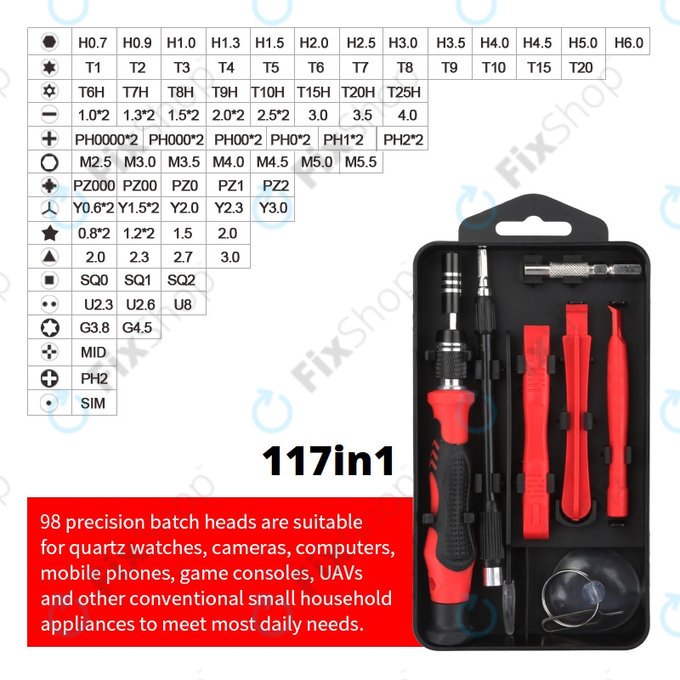 Kingsdun - Profesionalni set odvijača za iPhone 117u1 (crveno izdanje)