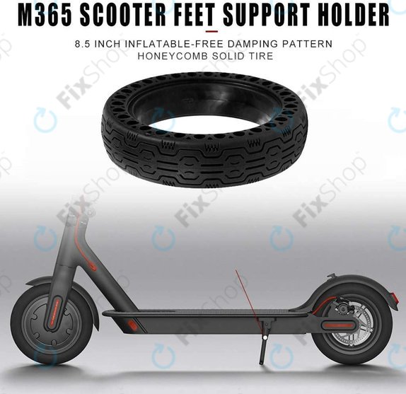 Xiaomi Mi Electric Scooter 1S, 2 M365, Essential, Pro, Pro 2 - Izdržljiva puna guma bez zračnica (Tip 2) (Black)