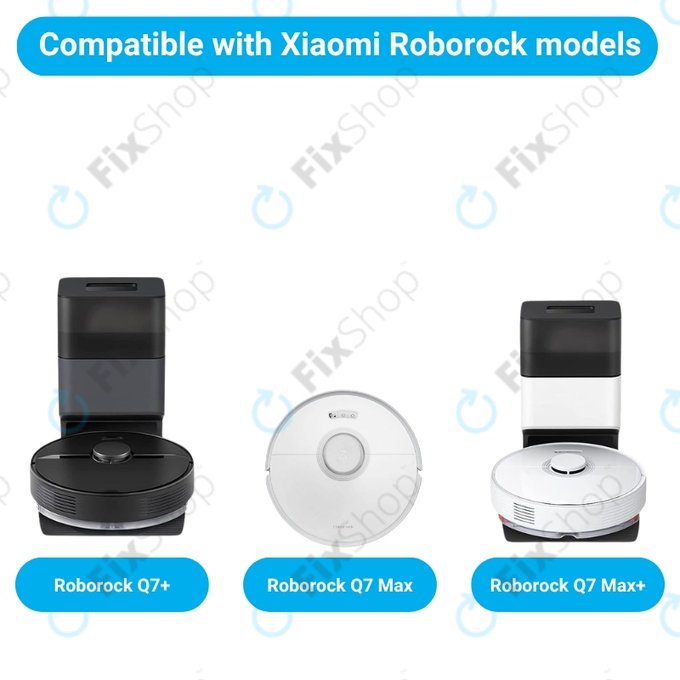Set rezervnih dijelova za Xiaomi Roborock Q7+, Q7 Max, Q7 Max+ (1x Glavna četka, 2x Filter, 2x Bočna četka – bijela)